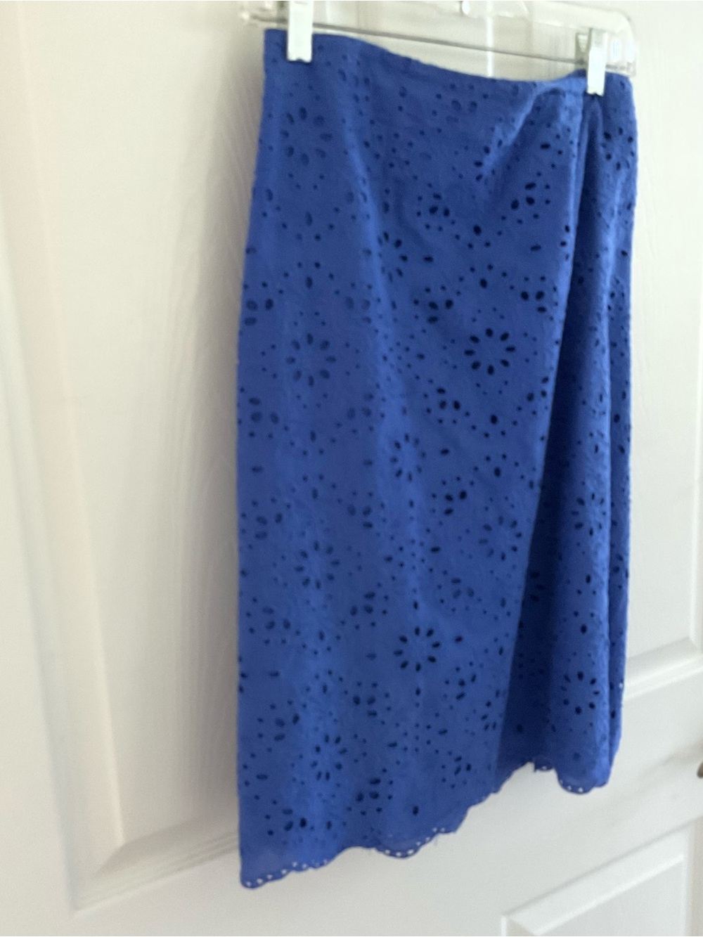 Talbots Royal Blue Eyelet Midi Skirt
